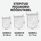 Kassidega tikitud pesukorv