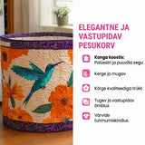 Kootud pesukorv lillemustriga
